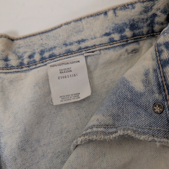 80s Stone Washed Denim Shorts Cut Offs High Rise Bleached Vintage Bermuda - Picture 6 of 12